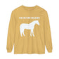 T-Shirt-Women's-Men's-Garment-dyed-Long Sleeve-All Cotton-Horses-Oldenburger Warmbloods