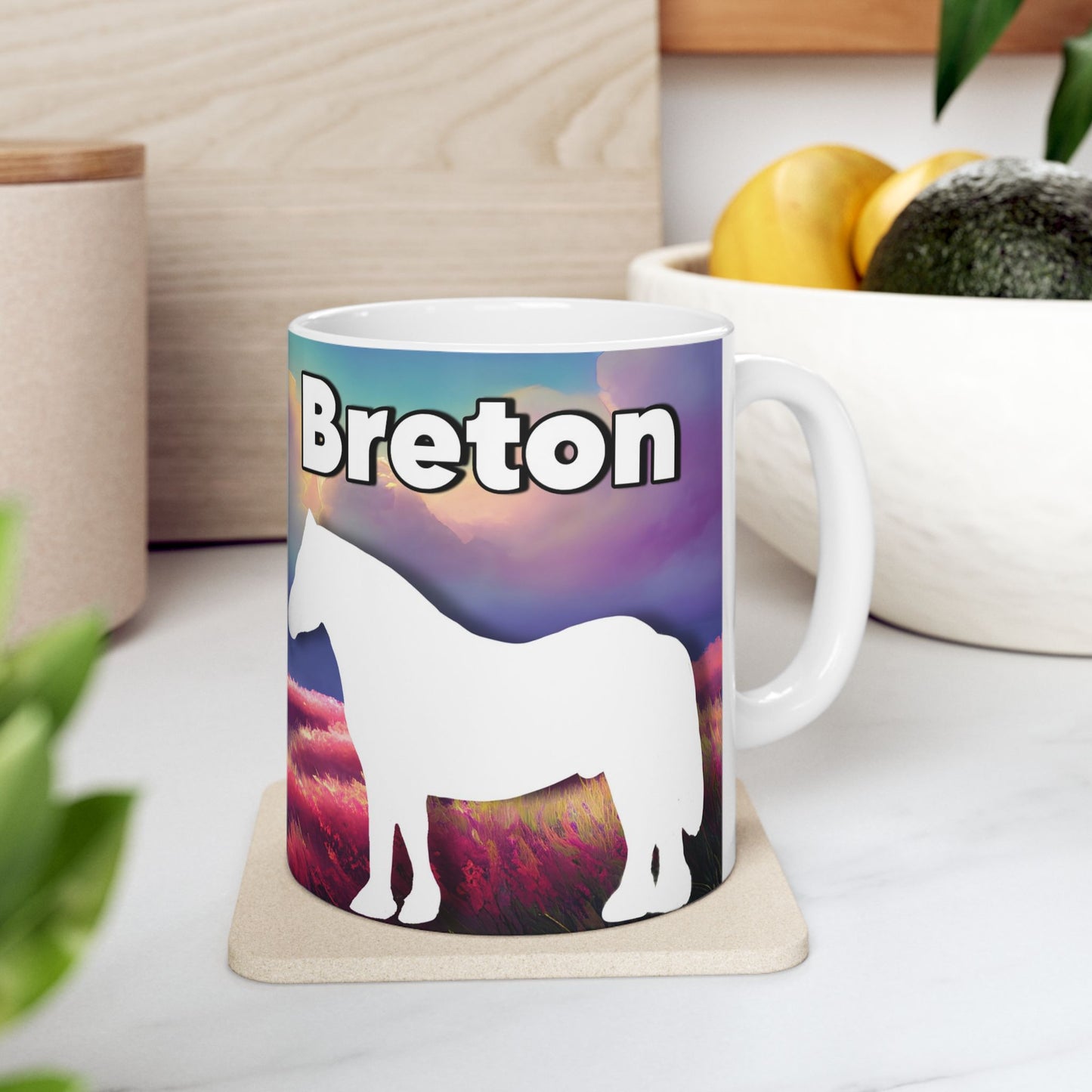 Mug Ceramic, (11 0z) Breton Draft Horse