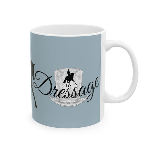 Mug Ceramic, (11 0z) Dressage Rider-Horse-Equestrian-Half Pass