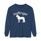 T-Shirt-Women's-Men's-Garment-dyed-Long Sleeve-All Cotton-Horses-Haflinger Draft Ponies