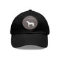 Baseball Cap-Dad Hat with Leather Patch (Round)-Swedish Warmblood-Horse