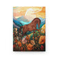 Hardcover Journal Matte-Chestnut Andalusian Horse-Mountains-Flowers-Sky