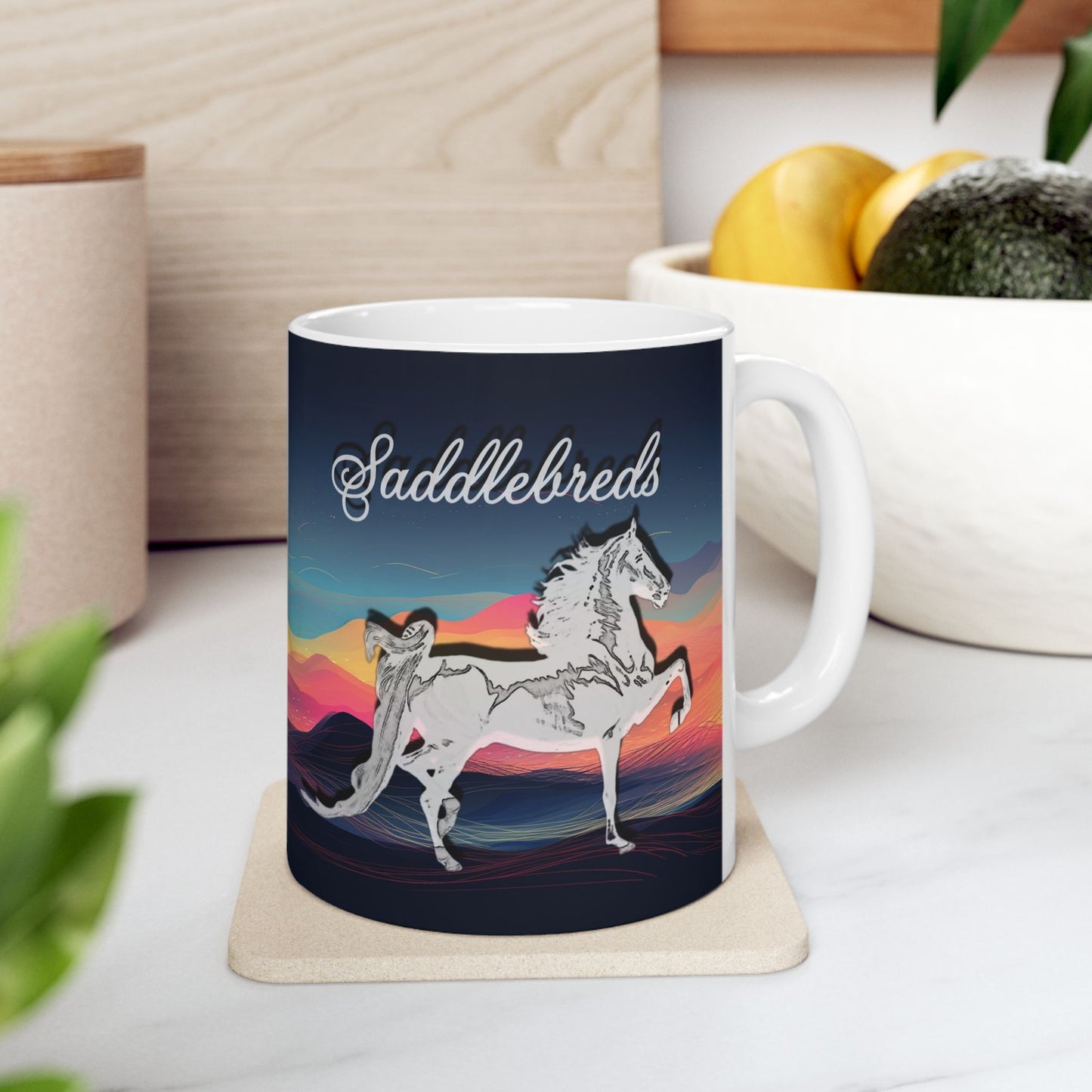 Mug Ceramic, (11 0z) Saddlebred Horses