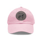 Baseball Cap-Dad Hat with Leather Patch (Round)-Morgans Horse