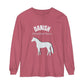 T-Shirt-Women's-Men's-Garment-dyed-Long Sleeve-All Cotton-Horses-Danish Warmbloods