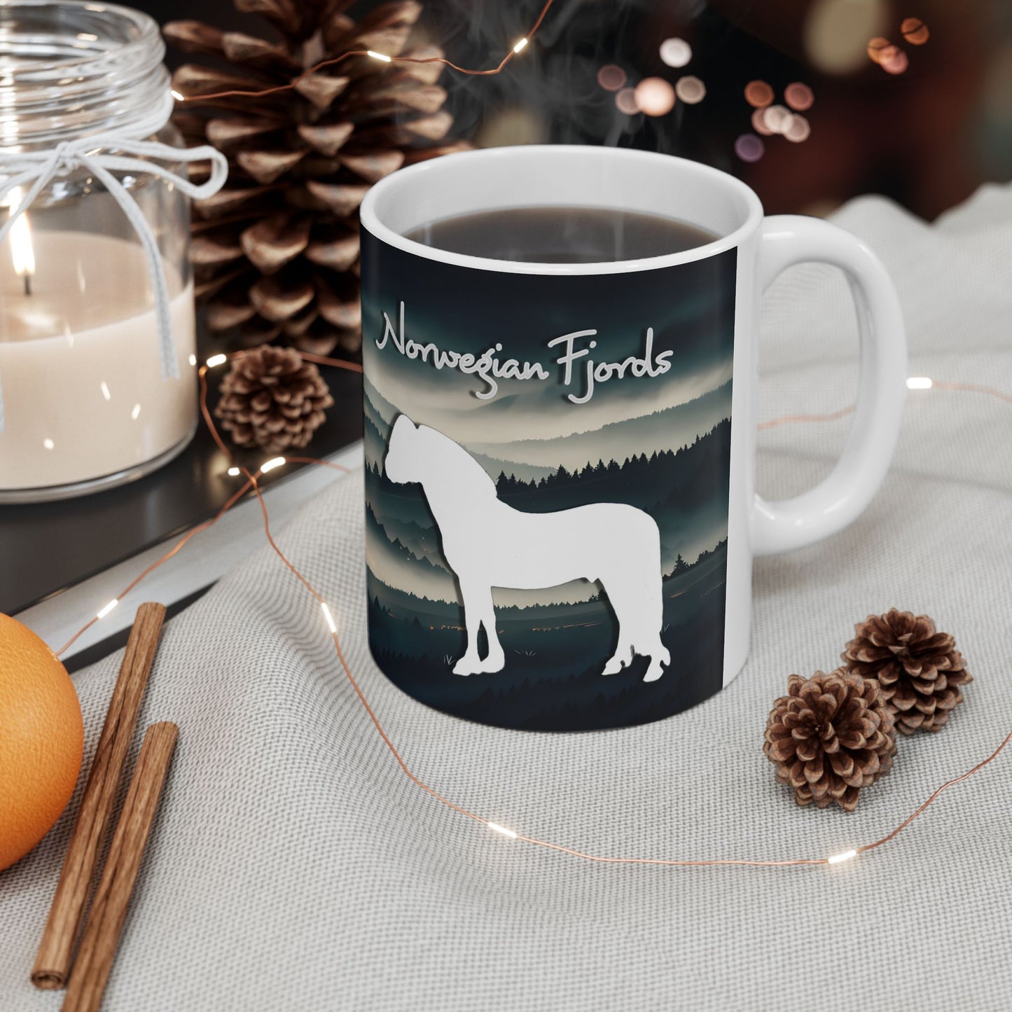 Mug Ceramic, (11 0z) Norwegian Fjord-Light Draft Horse Breed