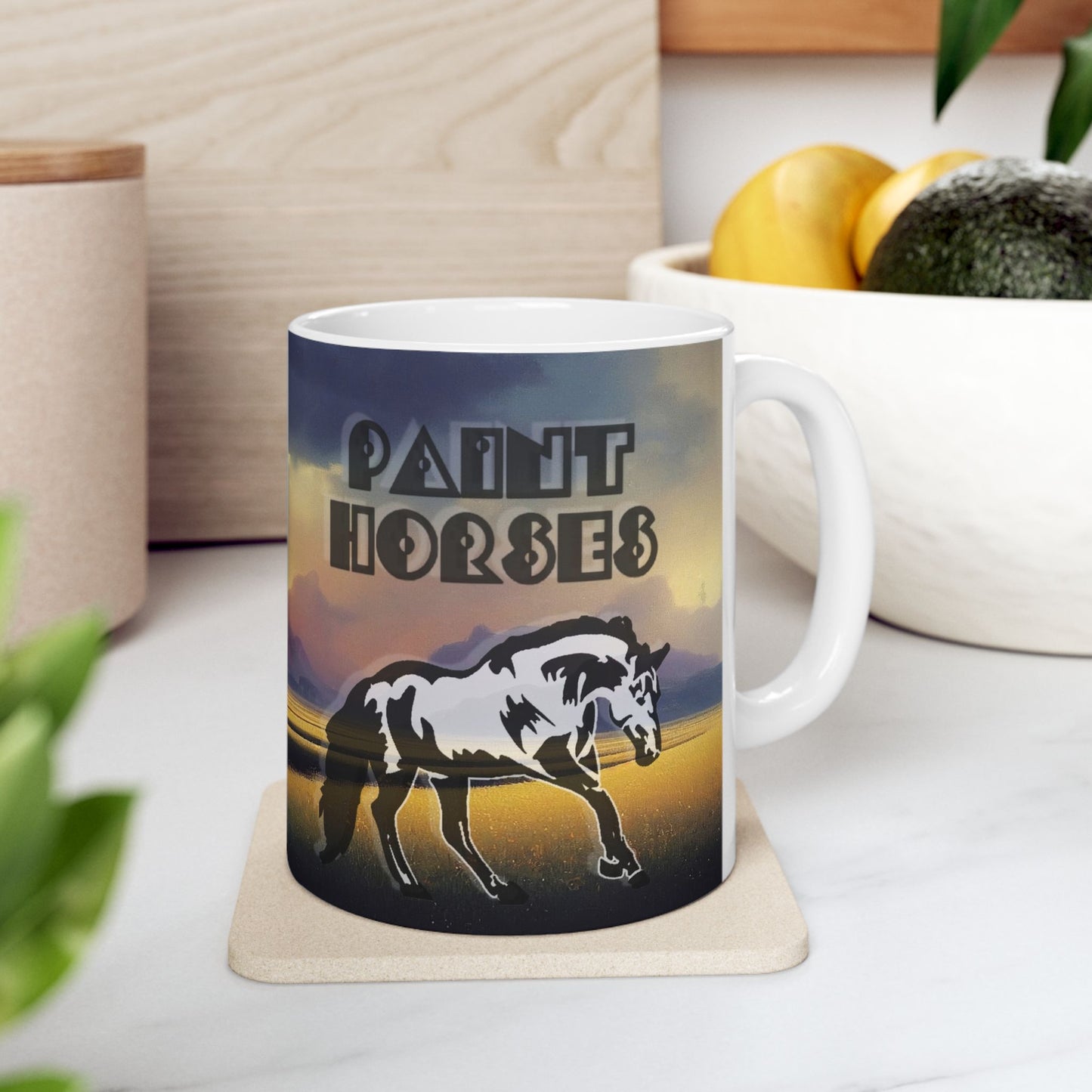 Mug Ceramic, (11 0z) Paint Horses