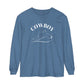 T-Shirt-Women's-Men's-Garment-dyed-Long Sleeve-All Cotton-Horses-Cowboy Hat