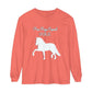 T-Shirt-Women's-Men's-Garment-dyed-Long Sleeve-All Cotton-Horses-P.R.E-Pure Raza Espanola