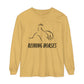 T-Shirt-Women's-Men's-Garment-dyed-Long Sleeve-All Cotton-Horses-Reining Horses-Sliding Stop