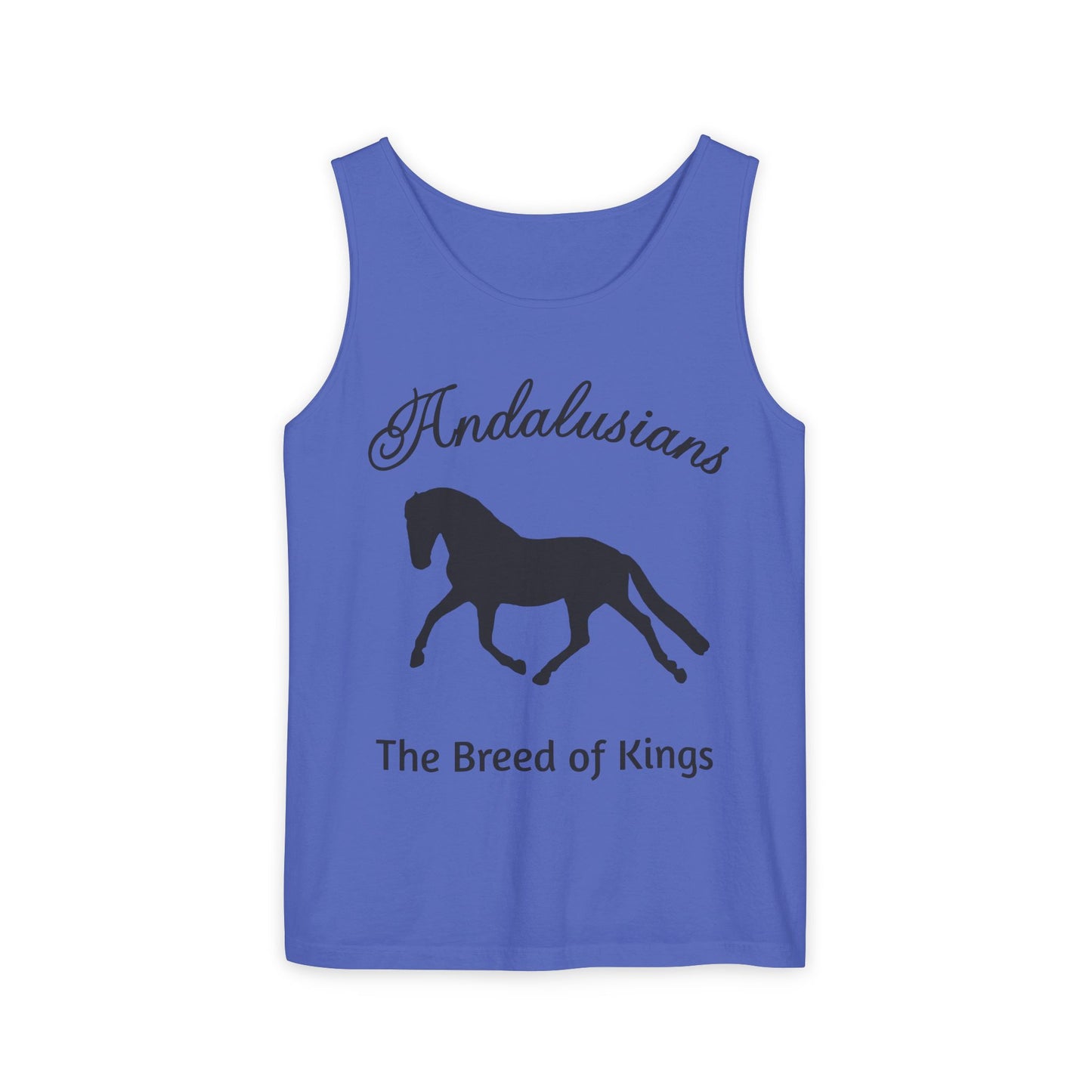 Tank Top-Women's-Men's-Unisex-Garment-Dyed-Andalusian Horses-11 Colors