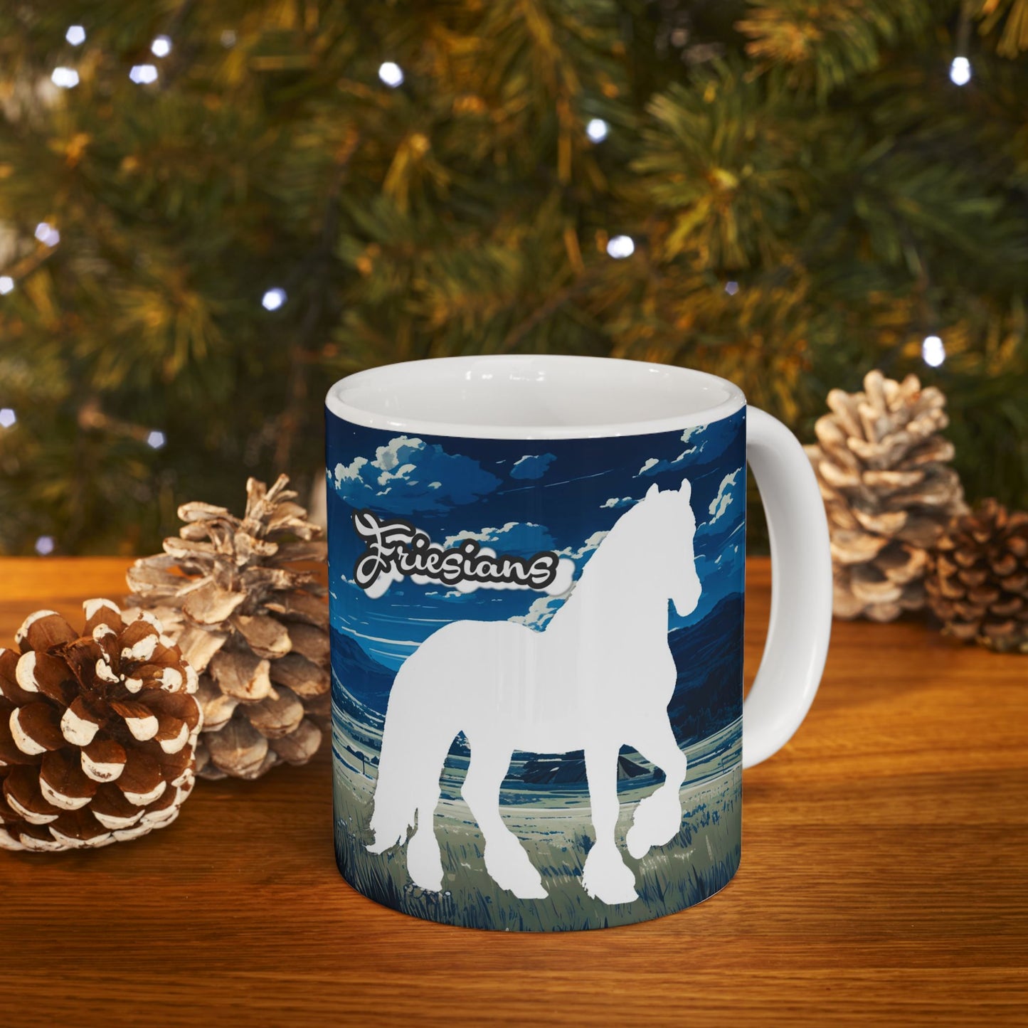 Mug Ceramic, (11 0z) Friesians-Light Draft Horses