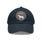 Baseball Cap-Dad Hat with Leather Patch (Round)-Trakehner Warmblood-Horse