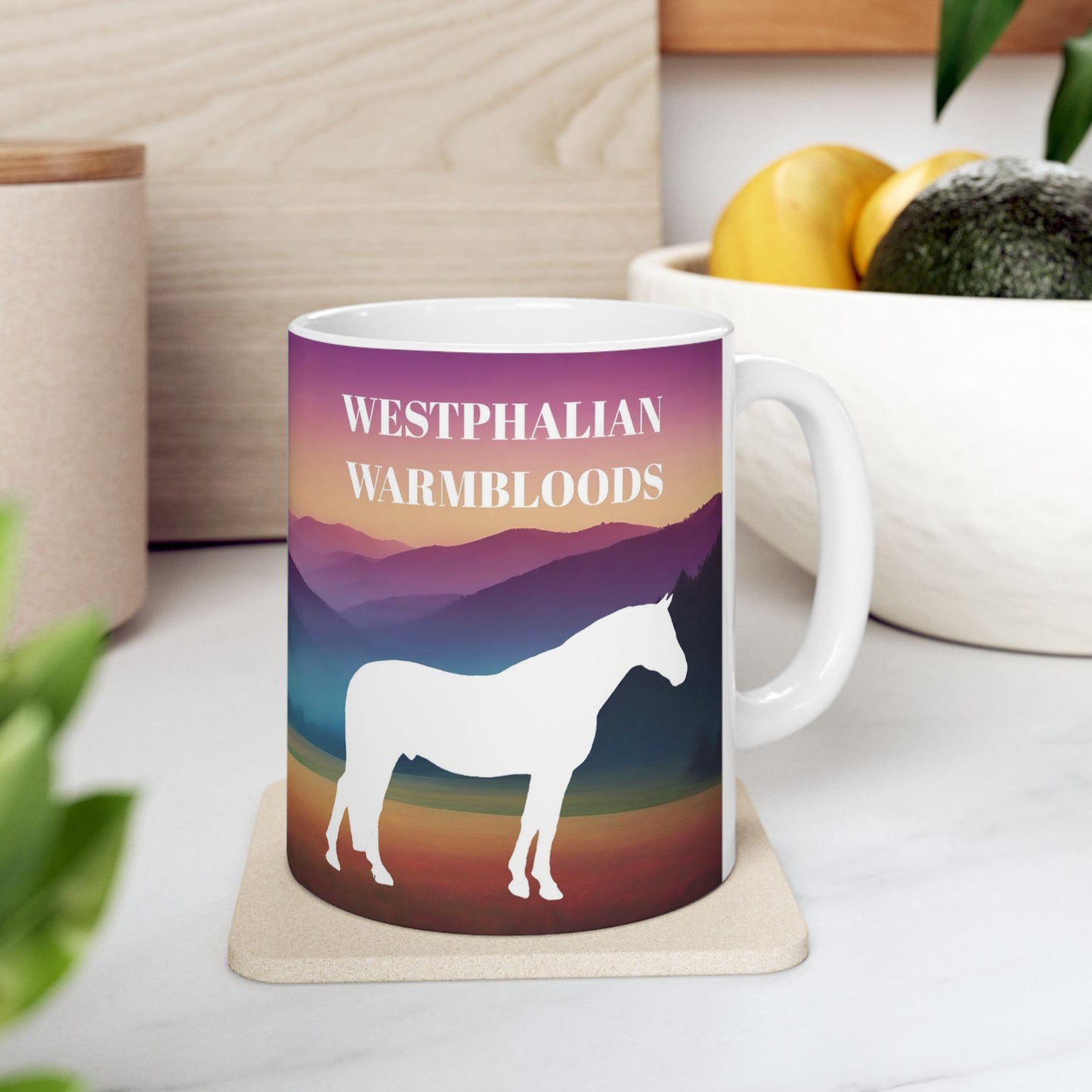 Mug Ceramic, (11 0z) Westphalian Warmblood Horses