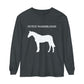 T-Shirt-Women's-Men's-Garment-dyed-Long Sleeve-All Cotton-Horses-Dutch Warmblood