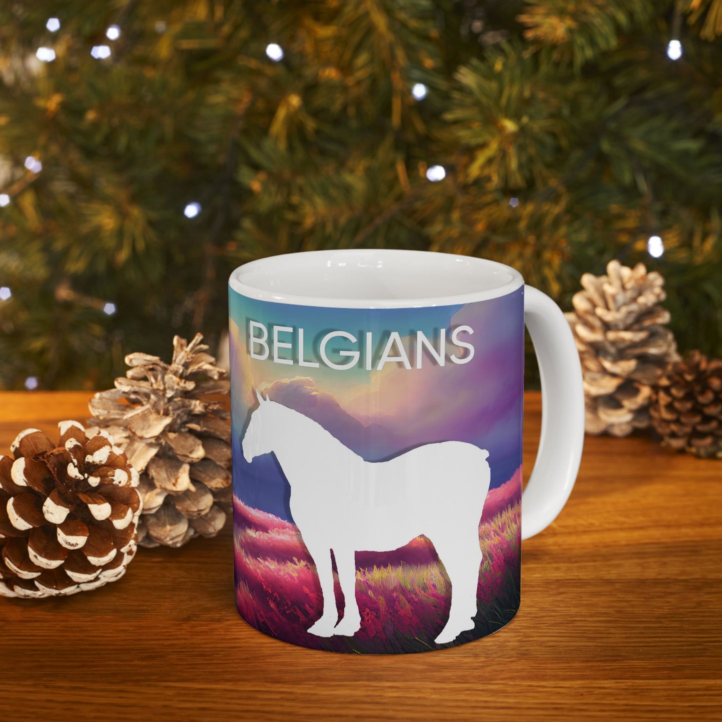 Mug, Ceramic (11 0z), Belgian Draft Horses