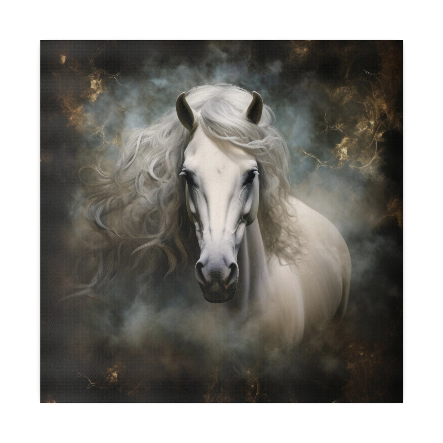 H2000 Matte Canvas, Stretched, 0.75"-Gray Horse White