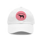 Baseball Cap-Dad Hat with Leather Patch (Round)-Thoroughbred Horse