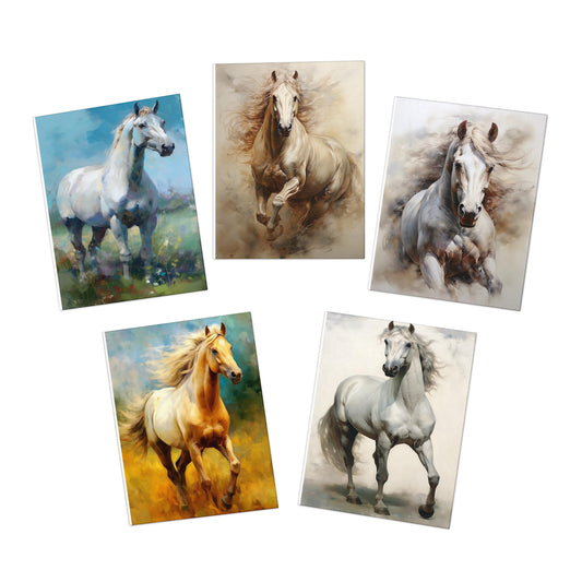 S979 Multi-Design Greeting Cards (5-Pack)-Horses