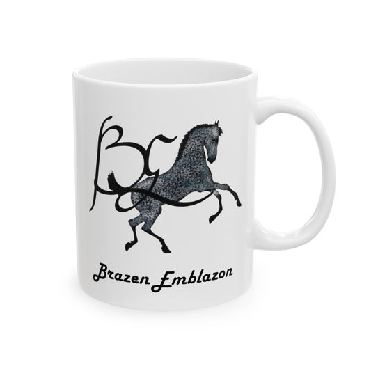 Mug Ceramic, 11oz-Andalusian Colt-Gray Horse-Brazen Emblazon Logo