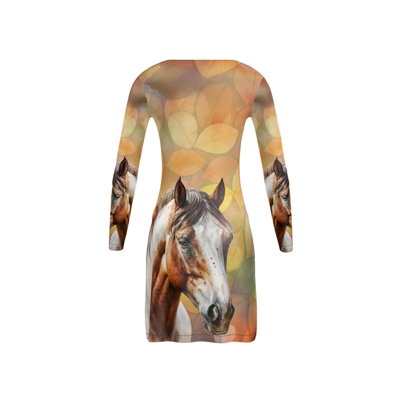 Cardigan-Women's-Dress Button Up-Paint Horse-Gold-Brown