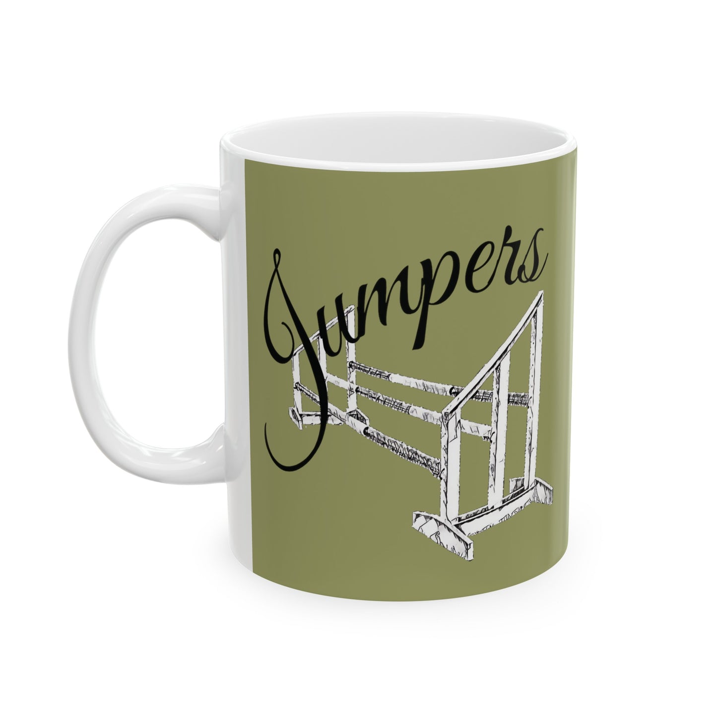 Mug Ceramic, (11 0z) Hunters-Equestrians-Jump-I Ride Jumpers-Horse