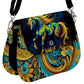 Handbag-Shoulder Bag-Saddle-Horse-Paisley-Black-Gold-Green-Turquoise-Blue