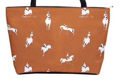 Handbag-Shoulder Bag-Canvas-Hand Bag-Shoulder Bag-Canvas-Tote-Zipper-Large-Tan-Horse-Jumpers-Horse Show Grooming Supplies-s-Large-Tan-Horse