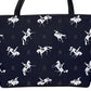 Handbag-Shoulder Bag-Canvas-Tote-Zipper-Large-Blue-Dressage-Horse-Horse Show Grooming Supplies-