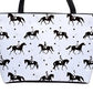 Handbag-Shoulder Bag-Canvas-Tote-Zipper-Winter White-Horse-English Riding-Hunter-Horse Show Grooming Supplies-