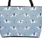 Handbag-Shoulder Bag-Canvas-Tote-Zipper-Ice Blue-Horse-English Riding-Hunter-Horse Show Grooming Supplies-