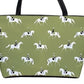 Handbag-Shoulder Bag-Canvas-Tote-Zipper-Large-Soft Green-Horse-Dressage-Horse Show Grooming Supplies-