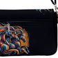 Handbag-Shoulder Bag-Canvas-Back Zipper-Black-Horses-Abstract-Colorful