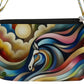 Handbag-Crossbody bag-Double Gusset Purse-Abstract Horse Design-Colorful-Blue-Red-Yellow