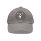 Baseball Cap-Dad Hat with Leather Patch (Round)-Bronc Riding-Horse