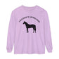 T-Shirt-Women's-Men's-Garment-dyed-Long Sleeve-All Cotton-Horses-Swedish Warmbloods