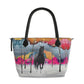 Handbag-Ziptop-Black Horse-Pink-Red-Black-Orange