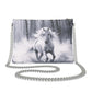 Handbag Crossbody-Chain Strap-Top Zip-White Horse