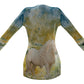 Cardigan-Women's-Pockets-Single Button-Horse-Yellow Blue-Meadow Field