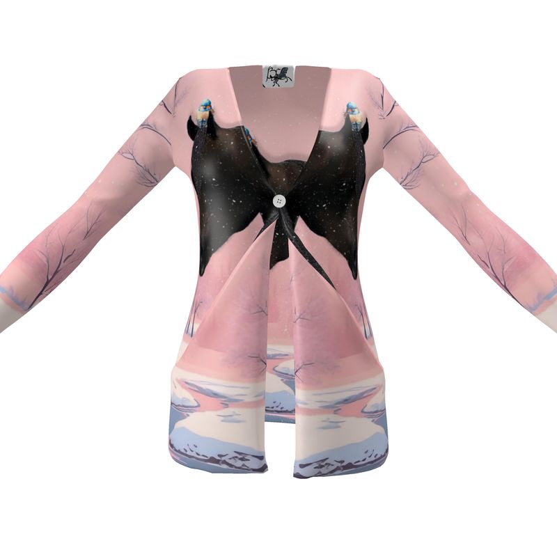 Cardigan-Women's-Pockets-Single Button-Bay Arabian-Pink White Brown-Snowy Field