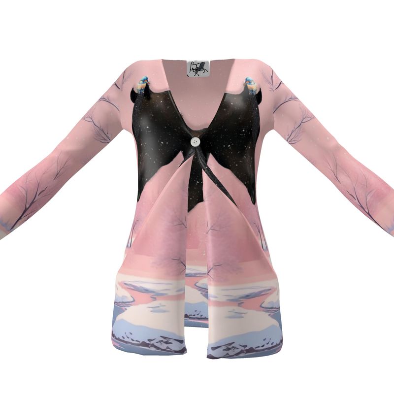 Cardigan-Women's-Pockets-Single Button-Bay Arabian-Pink White Brown-Snowy Field