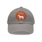 Baseball Cap-Dad Hat with Leather Patch (Round)-Trakehner Warmblood-Horse