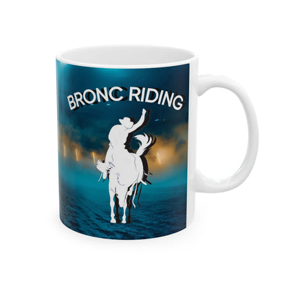 Mug Ceramic, (11 0z) Horses-Rodeo-Saddle Bronc Riding