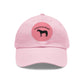 Baseball Cap-Dad Hat with Leather Patch (Round)-Thoroughbred Horse