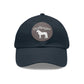 Baseball Cap-Dad Hat with Leather Patch (Round)-Haflinger Draft Pony Horse