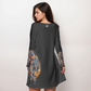 Dress-Women's Crew Neck-All-Over Print-Horse-Black