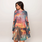 Dress-Women's Crew Neck-All-Over Print-Chestnut Horse-Orange-Green