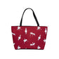 Handbag-Shoulder Bag-Canvas-Tote-Zipper-Large-Scarlet Red-Horse-Jumpers-Horse Show Grooming Supplies-