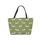 Handbag-Shoulder Bag-Canvas-Tote-Zipper-Large-Soft Green-Horse-Dressage-Horse Show Grooming Supplies-