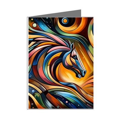 Greeting Cards-Note (8 Pack) 4.25" x 5.5"-Colorful Horse